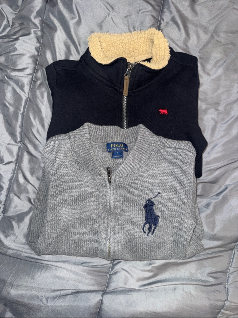 Boys Black & Grey Zippered Sweater Bundle